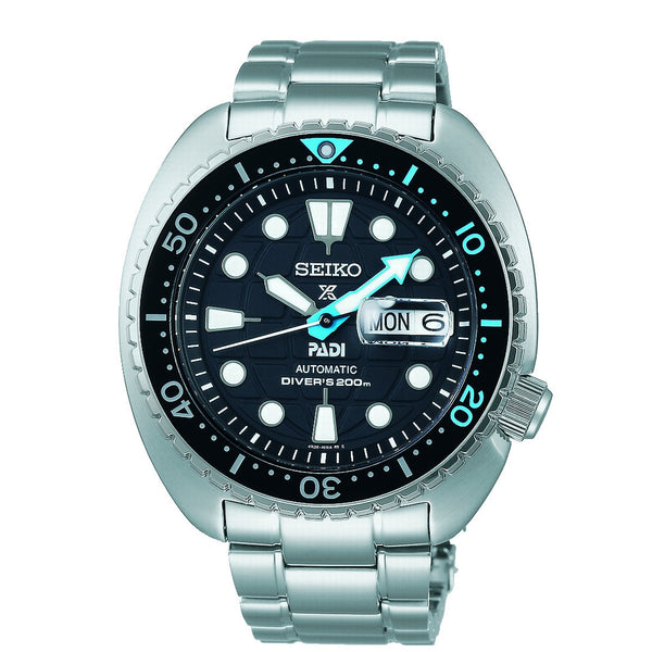 seiko prospex padi edition automatic black dial 45mm, 200m