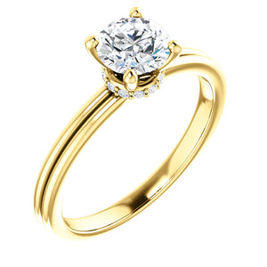 Moores Solitaire Diamond Engagement Ring with Lateral Halo