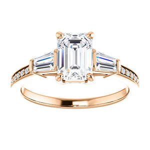 Custom Made Emerald Cut Solitaire Engagement Ring by Moores