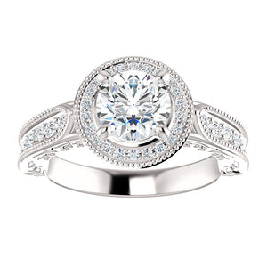 Vintage-Inspired Halo-Style Engagement Ring by Moores
