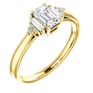 Emerald cut Diamond Engagement Ring Custom Made by Moores