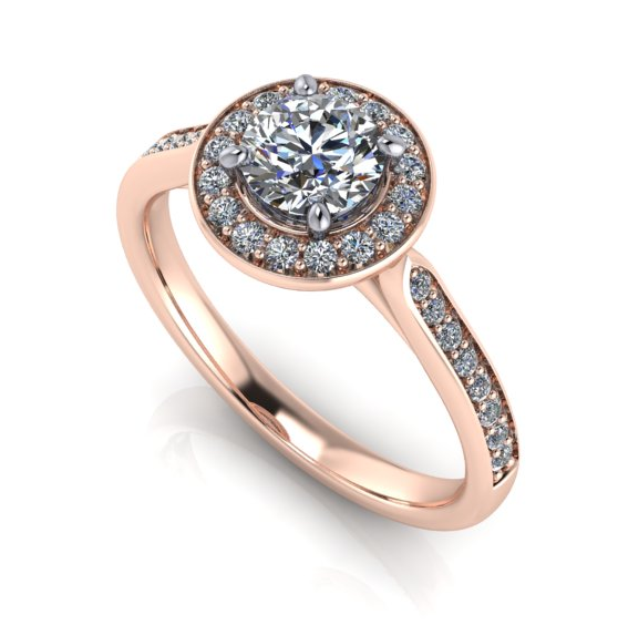 Bespoke Halo Style Diamond Engagement Ring by Moores Moores