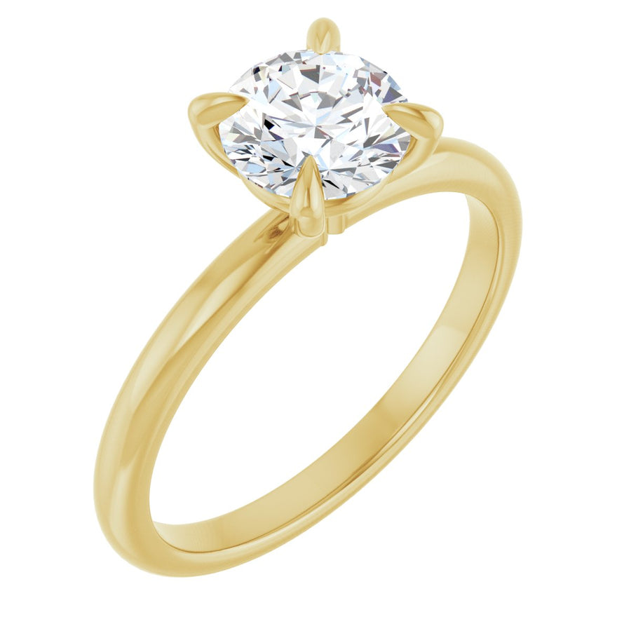 14K White  7x5 mm Emerald Solitaire Engagement Ring Mounting