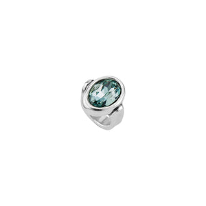 uno de 50 orion 17.5mm ring in metal clad with silver with swarovski� elements.