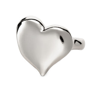 uno de 50 uno heart big heart-shaped silver-plated metal alloy ring