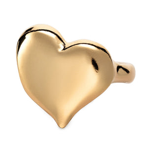 uno de 50 uno heart big heart-shaped gold-plated metal alloy ring