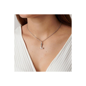uno de 50 l�s 2.5mm little letter l metal pendant clad with silver.