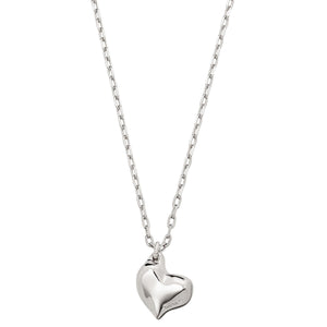 uno de 50 forever short silver-plated metal alloy necklace, thin chain and small heart