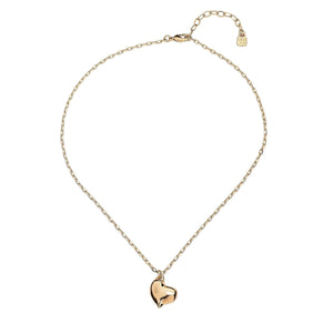 uno de 50 forever short gold-plated metal alloy necklace, thin chain and small heart