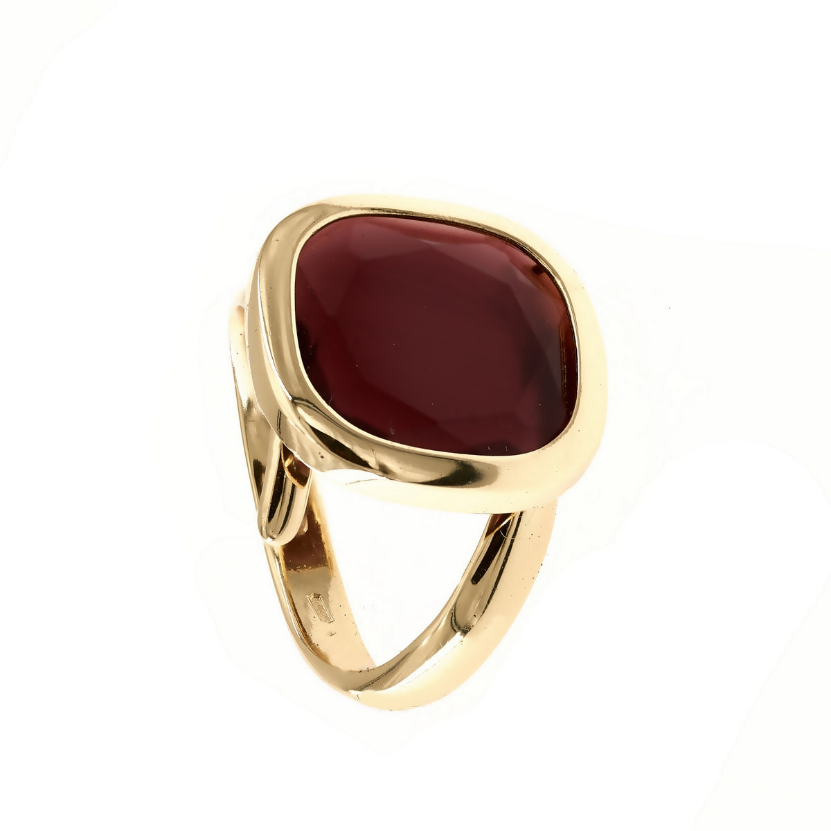 aquaforte caramelle reverse ring with brandy milky  faceted venitian glasse. adjustable sizes