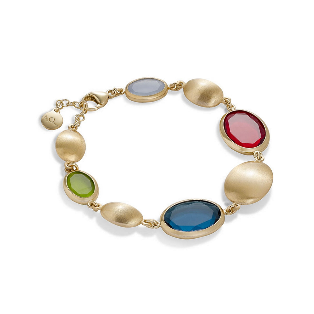 aquaforte caramelle ovali bracelet with multicolor faceted venitian glass