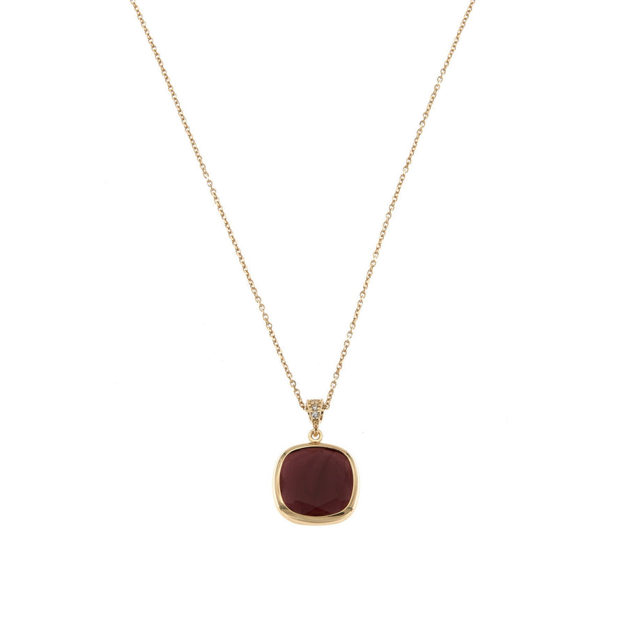 aquaforte caramelle reverse necklace with brandy milky  faceted venitian glass