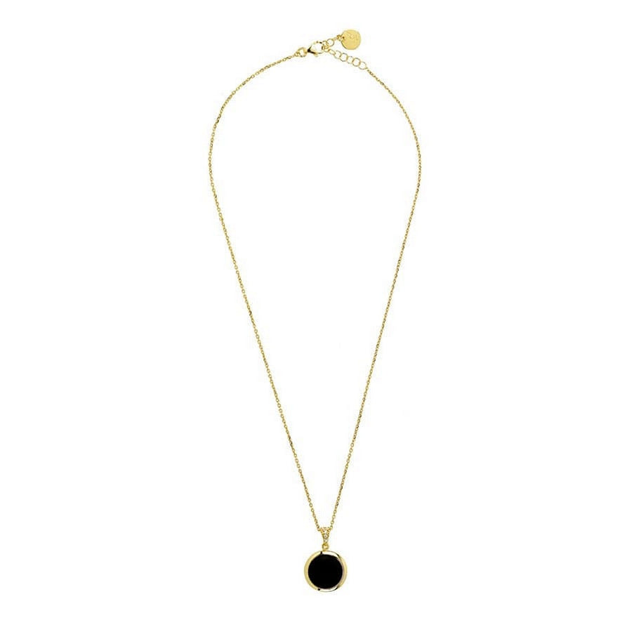aquaforte tonde reverse necklace with black  faceted venitian glass pendant