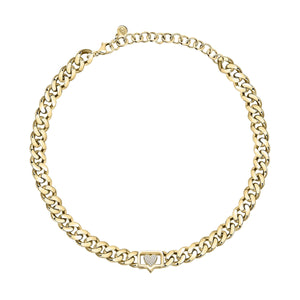 chiara ferragni chain necklace yg big chain with eyelike tag in white crystals 38cm + 7