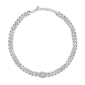 chiara ferragni chain necklace standard chain with pink stone 38cm + 4