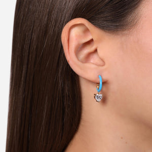 chiara ferragni love parade blue enamel  huggie earring