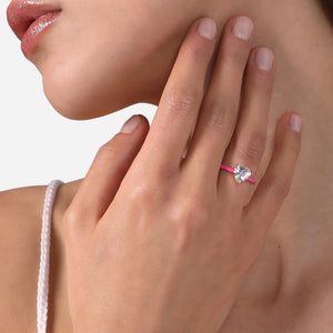 chiara ferragni love parade pink enamel  ring size o1/2