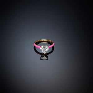 chiara ferragni love parade pink enamel  ring size o1/2
