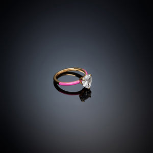 chiara ferragni love parade pink enamel  ring size o1/2