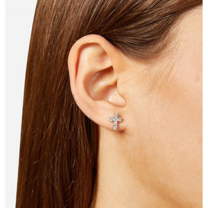chiara ferragni croci earring cross with wh cz+rh plated 9mm