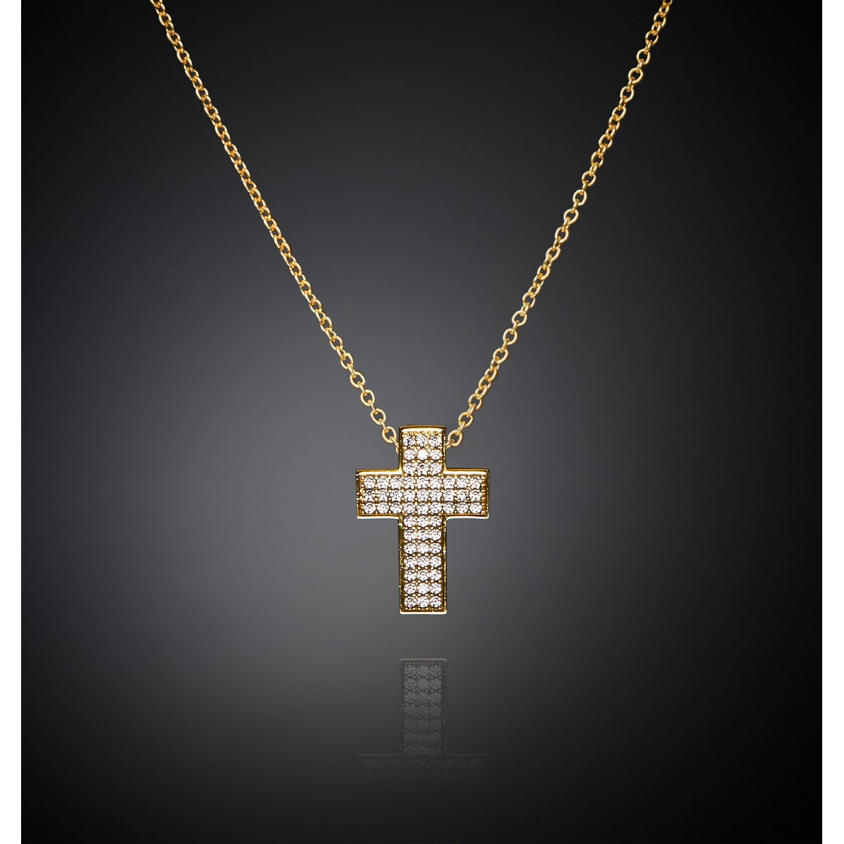 chiara ferragni croci pendant cross+wh cz+yg plated 42+8cm