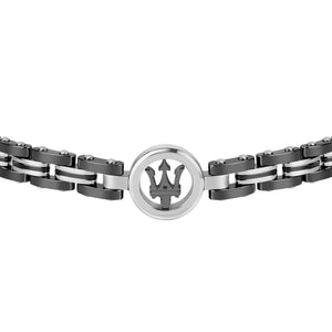maserati jewels silver,black bracelet 215mm jewellery buckle
