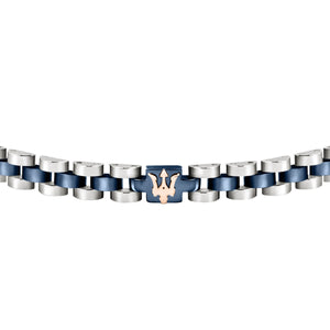 maserati jewels silver, blue, rose gold bracelet 210mm jewellery buckle