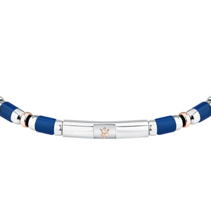 maserati jewels iconic bracelet blu agate & ip rg 19+3cm