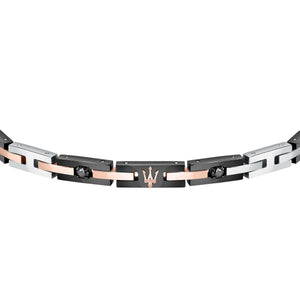 maserati jewels black, silver, rose gold bracelet 22cm jewellery buckle