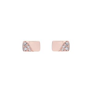 crystal bar stud earring rose gold/crystal