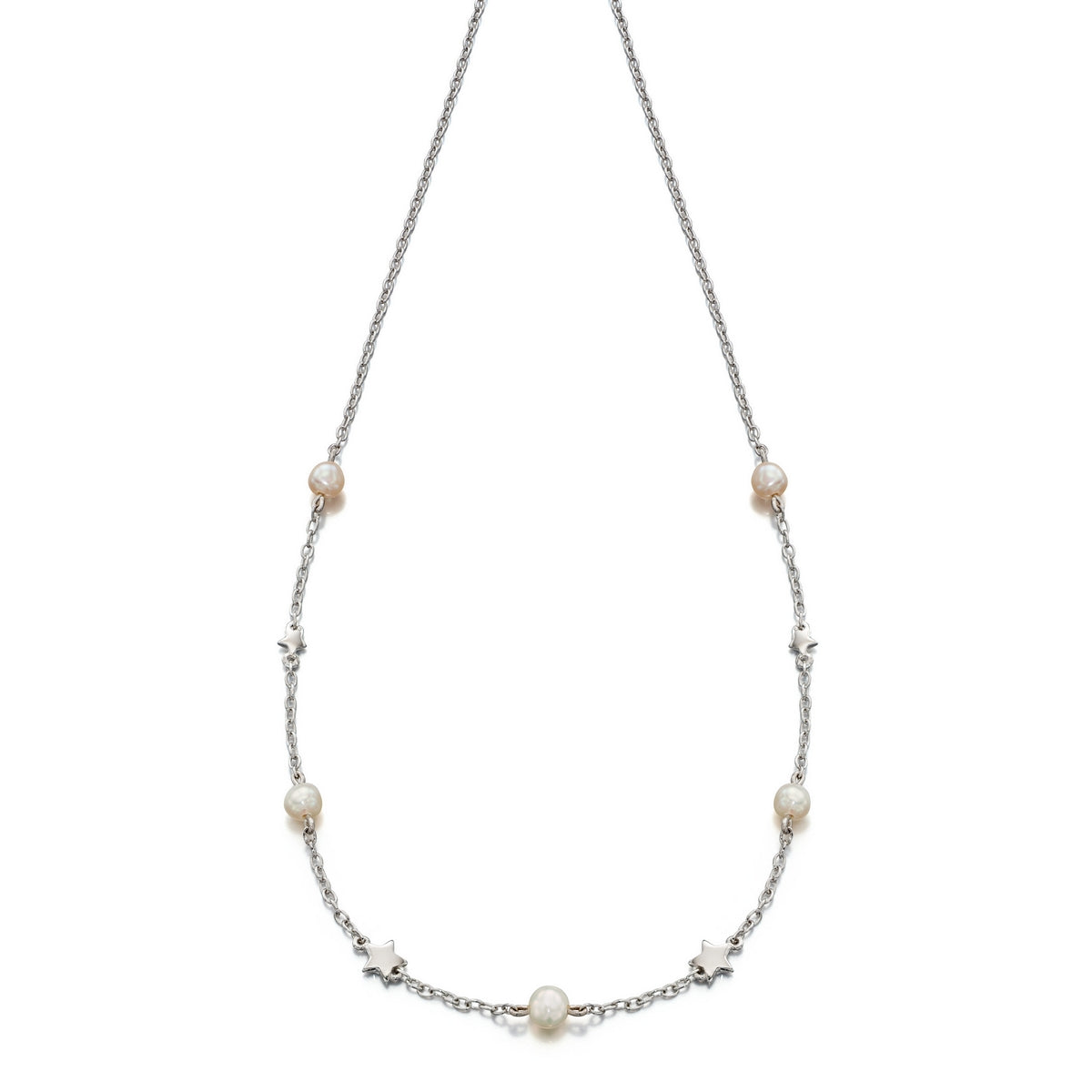 tatiana freshwater pearl and star necklace - Moores Jewellers