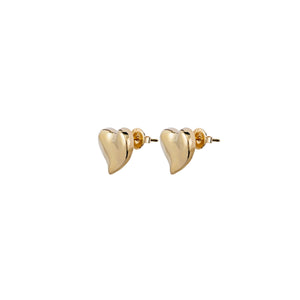 uno de 50 uno heart medium heart shaped gold-plated metal alloy earring