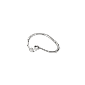 uno de 50 mutualove silver-plated cast-iron metal alloy bracelet with exposed spring and two hearts