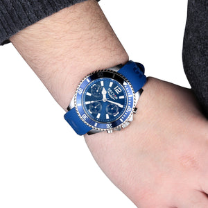 sector  230 gent 43mm multi dial blue dial blue pu st watch