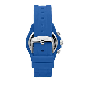 sector chronograph blue silicone case & bracelet watch