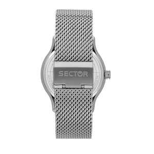 sector  660 43mm 3 hand black dial mesh band  watch