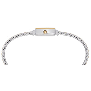 lorus quartz ladies two tone white dial expander bracelet watch