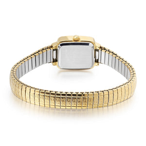 lorus quartz ladies gold plated white dial expander bracelet watch