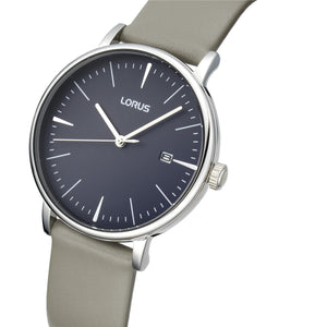 lorus quartz gents stainless steel blue dial strap watch