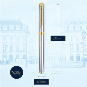 waterman - h�misph�re- roller ball  stainless steel with gold trim