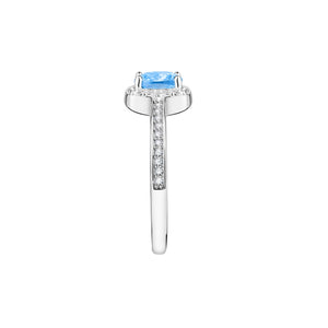 tesori ring 925 aqua blue cushion cz s14