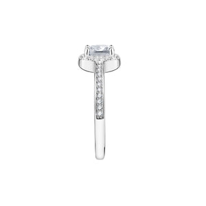 tesori ring 925 w/white cushion cz s.14