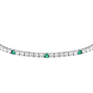 tesori bracelet 925 silver white & emerald solo cz 19cm
