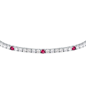 tesori bracelet 925 silver white & ruby solo  cz 19cm