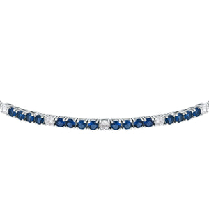 tesori bracelet 925 silver white & quad sapphirecz 19cm