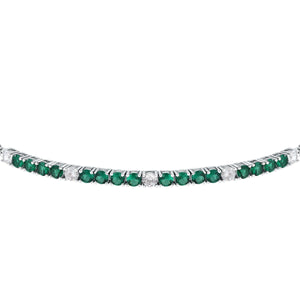 tesori bracelet 925 silver white & quad emerald cz 19cm
