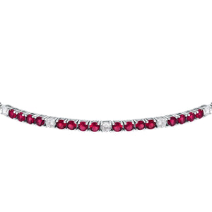 tesori bracelet 925 silver white & quad ruby cz 19cm