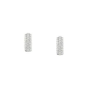 tesori huggie earrings 925 silver white cz