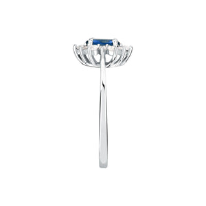tesori ring 925 silver white with sapphire center cz 160p