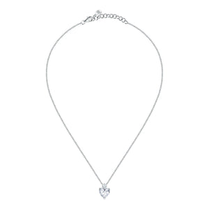 tesori pendant 925 silver large white heart cz 38+4cm